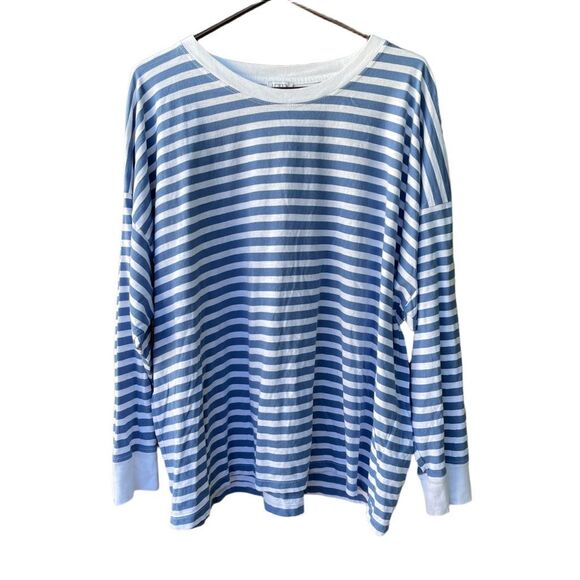 I.Crew size 3X striped long sleeve boxy tee FLAW - Picture 1 of 6